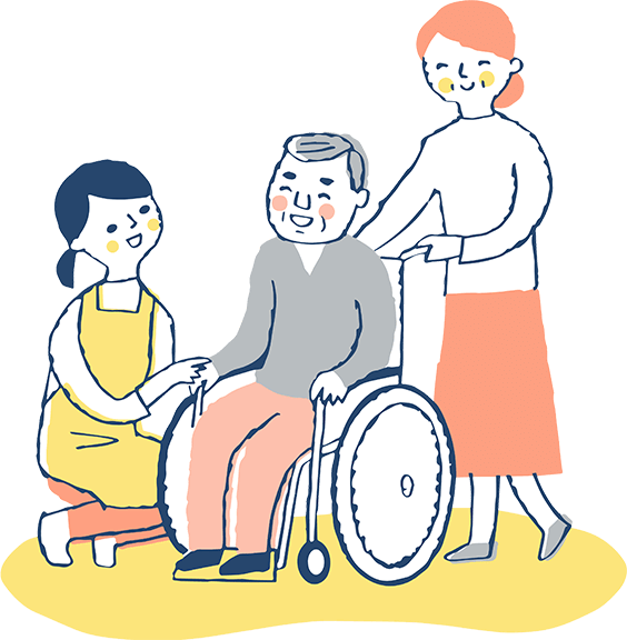 女性介護スタッフと利用者